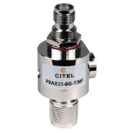 CITEL Outdoor RF Protector, Dc-6.9 Ghz, Dc Pass, 90W, Imax 20Ka, M-F Tnc Connector P8AX25-6G-T/MF